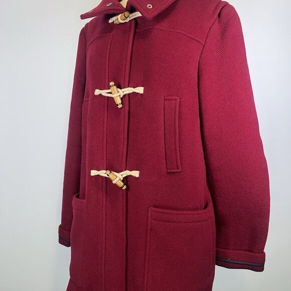 Topshop Wool Red Toggle Button Duffle Coat Women’s 10 Sailor Winter Academia - Picture 1 of 12